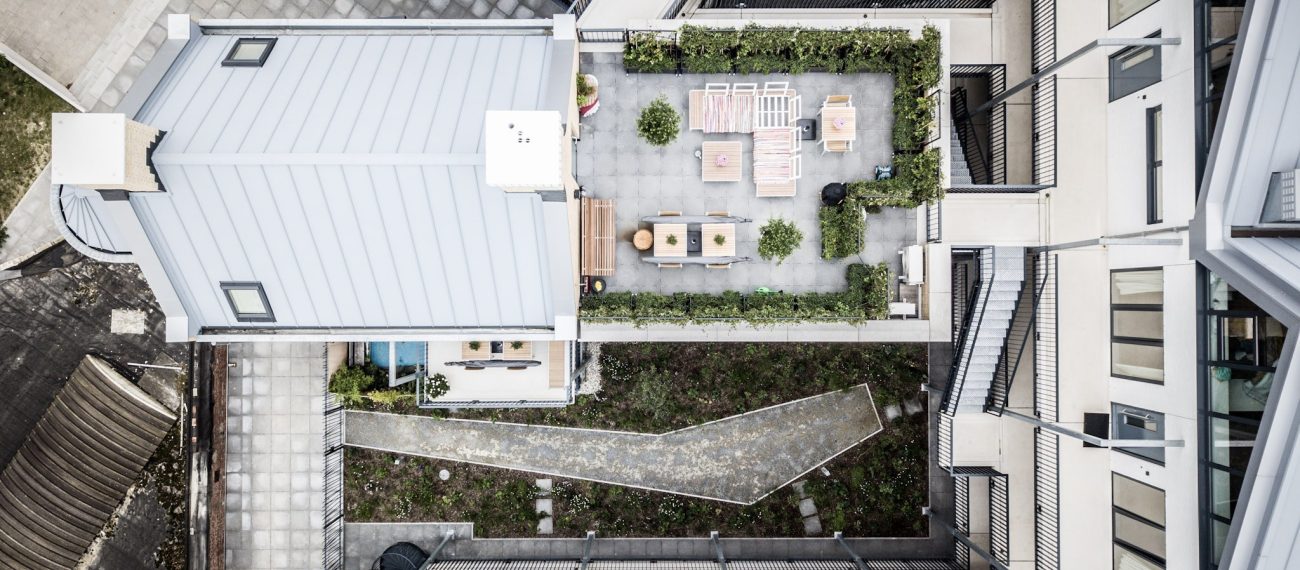 Huybregts Relou realiseert nieuwbouw Dok40 met binnentuin en dakterras tussen appartementencomplexen