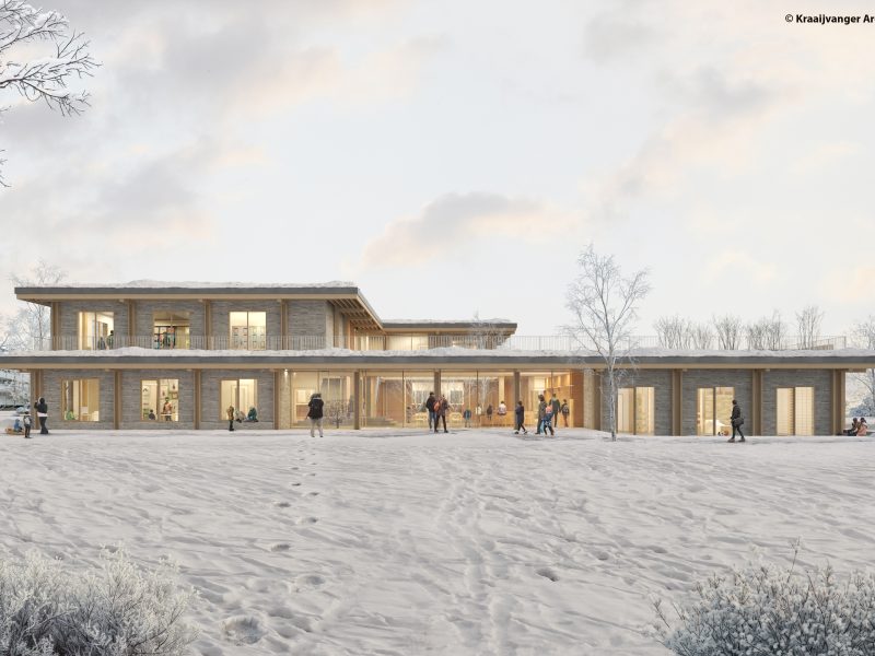 Van Miltenburg realiseert nieuwbouw van schoolgebouw met grote raampartijen in winterse omgeving Maassluis